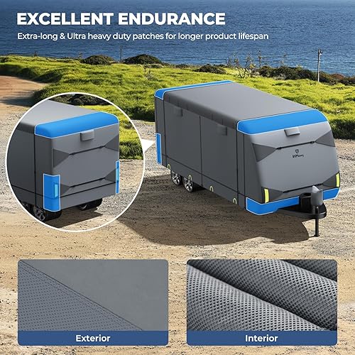 Miniatura 7 de RVMasking Cubierta resistente de 7 capas para remolque, caravana, resistente al viento, para autocaravana de 20 pies 1 a 22 pies, resistente a los