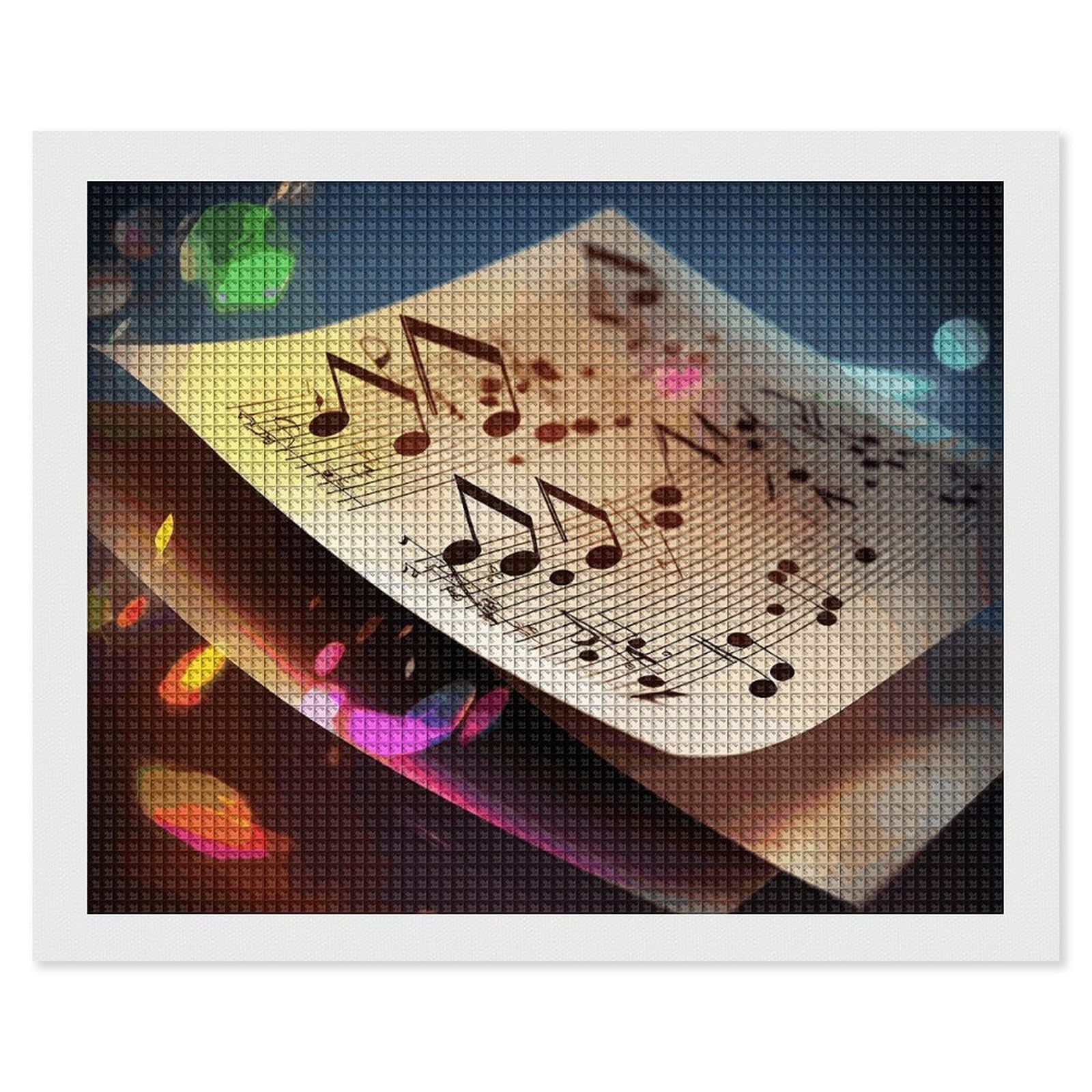 Art diamant carré complet adultes motif mélodie et notes flottantes - 8