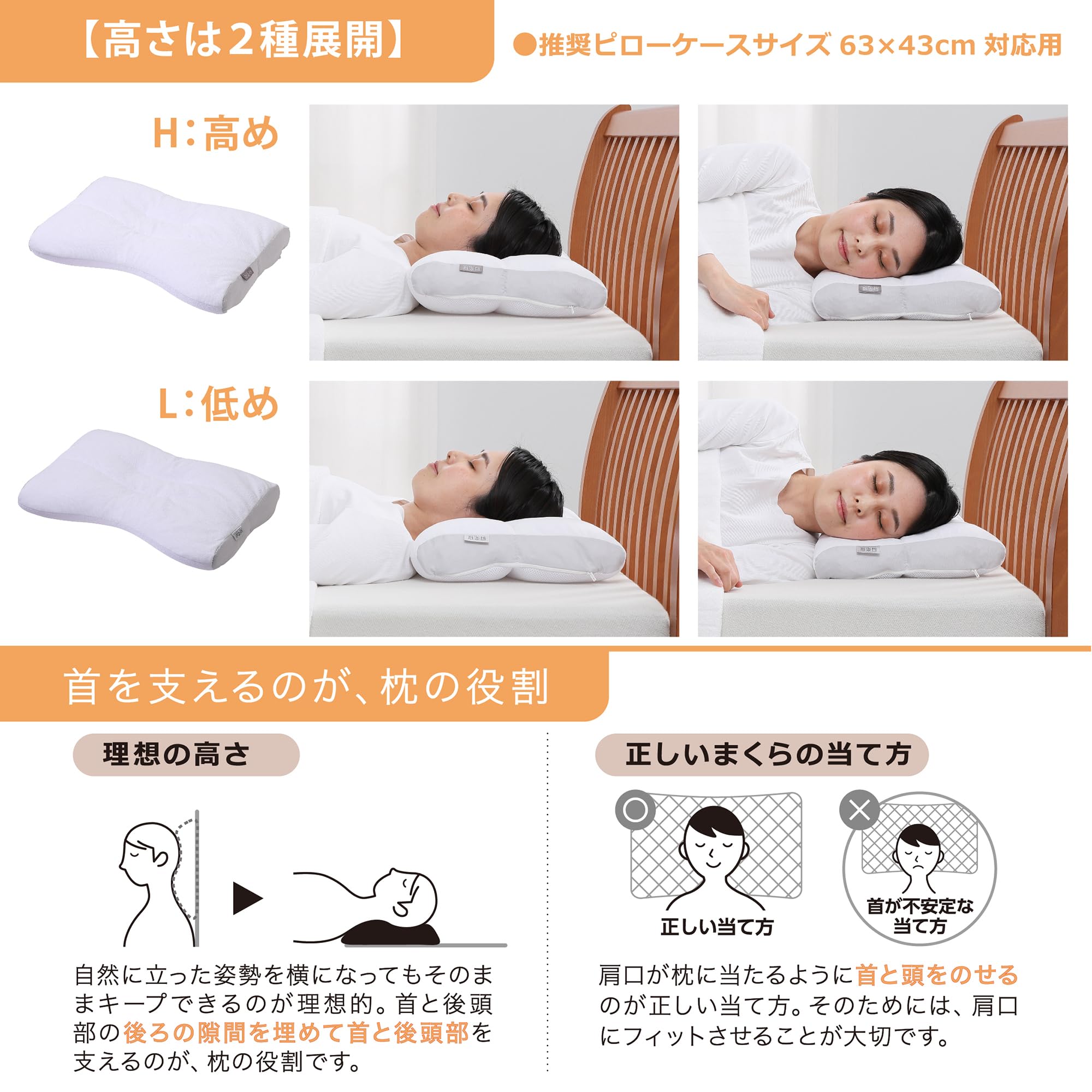 Amazon｜nishikawa 【 西川 】 枕+カバー 医師がすすめる健康枕 肩楽寝