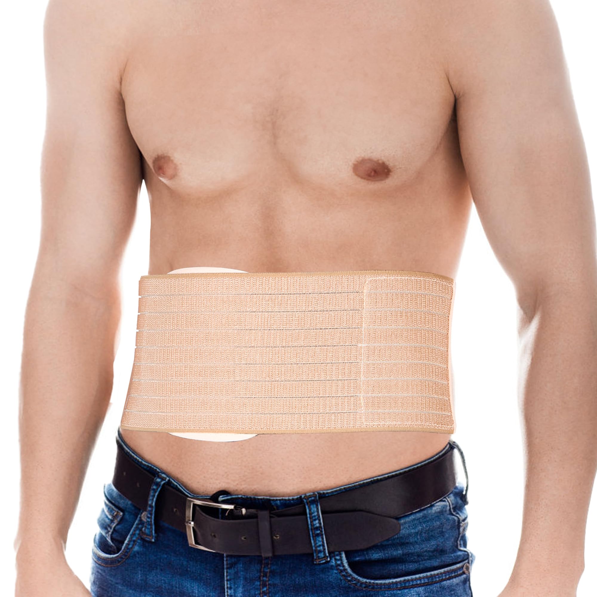NIdreamCE Umbilical Hernia Belt with Compression Pad Abdominal Support Binder for Men and Women Belly Button Navel Hernia Support Relieve Pain for Incisional, Ventral, Inguinal Hernia (Medium)