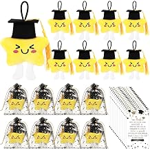 Halloscume 15 Sets Class of 2026 Graduation Gift Bulk Graduation Goodie Bags Party Favors for Guest, Stuffed Star Keychain with Cap and Organza Gift Bags