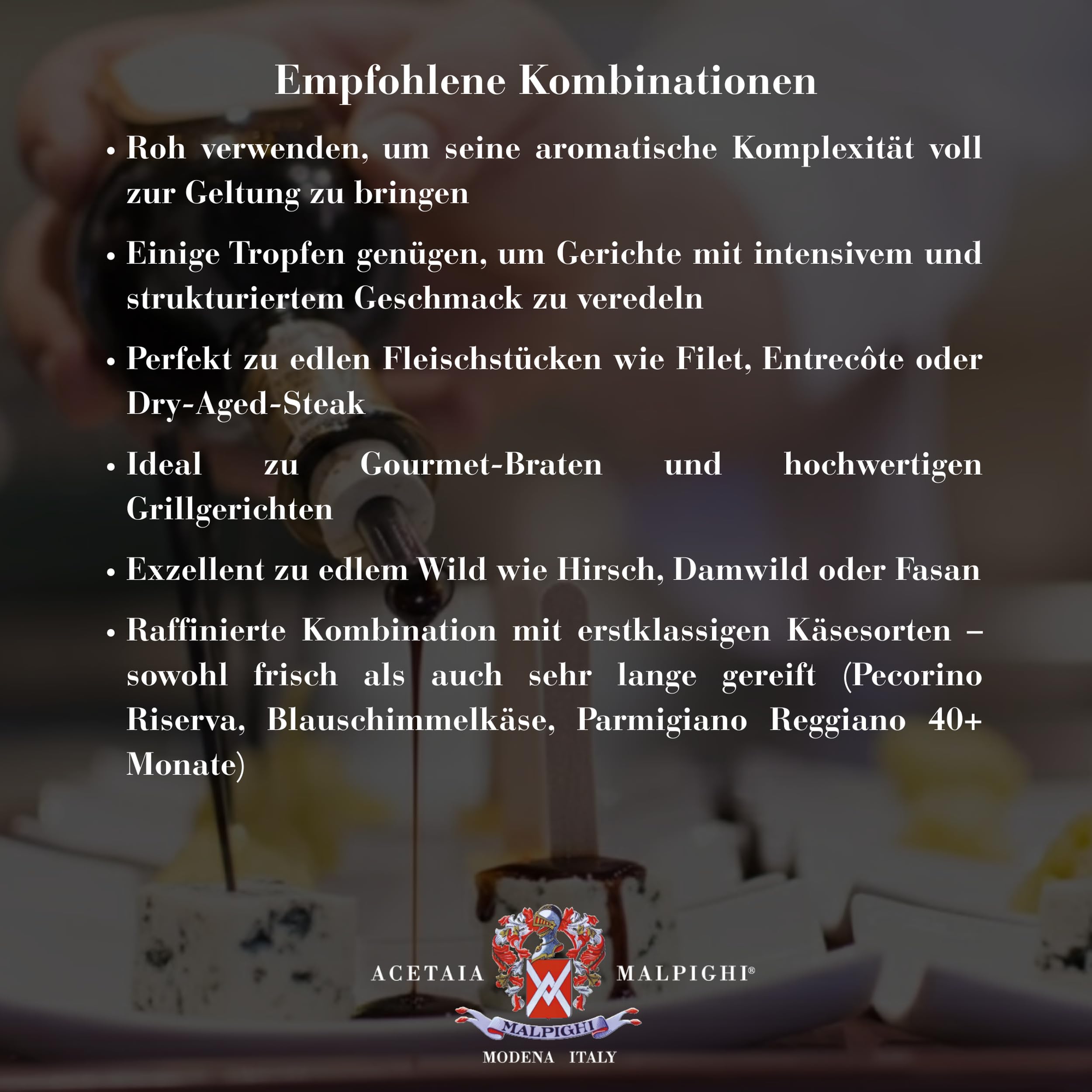 Acetaia Malpighi – Traditioneller Balsamico-Essig aus Modena DOP Extravecchio mit Wacholder – 100 ml – Nur gekochter Most – mit Rezeptbuch und Dosierverschluss
