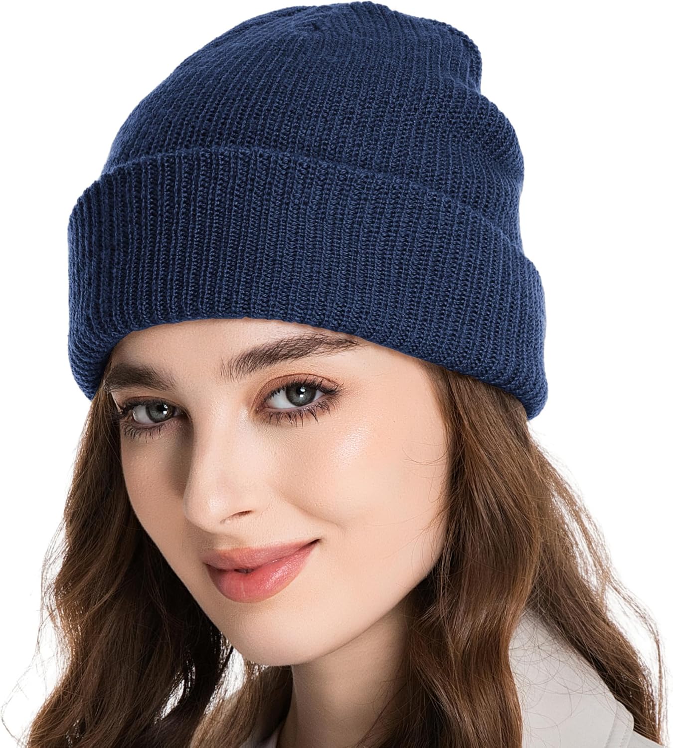100% Merino Wool Beanie Hat for Women Men, Cuffed Knit Warm Winter Hats,Slouchy Beanies Fisherman Skull Cap Watch Caps