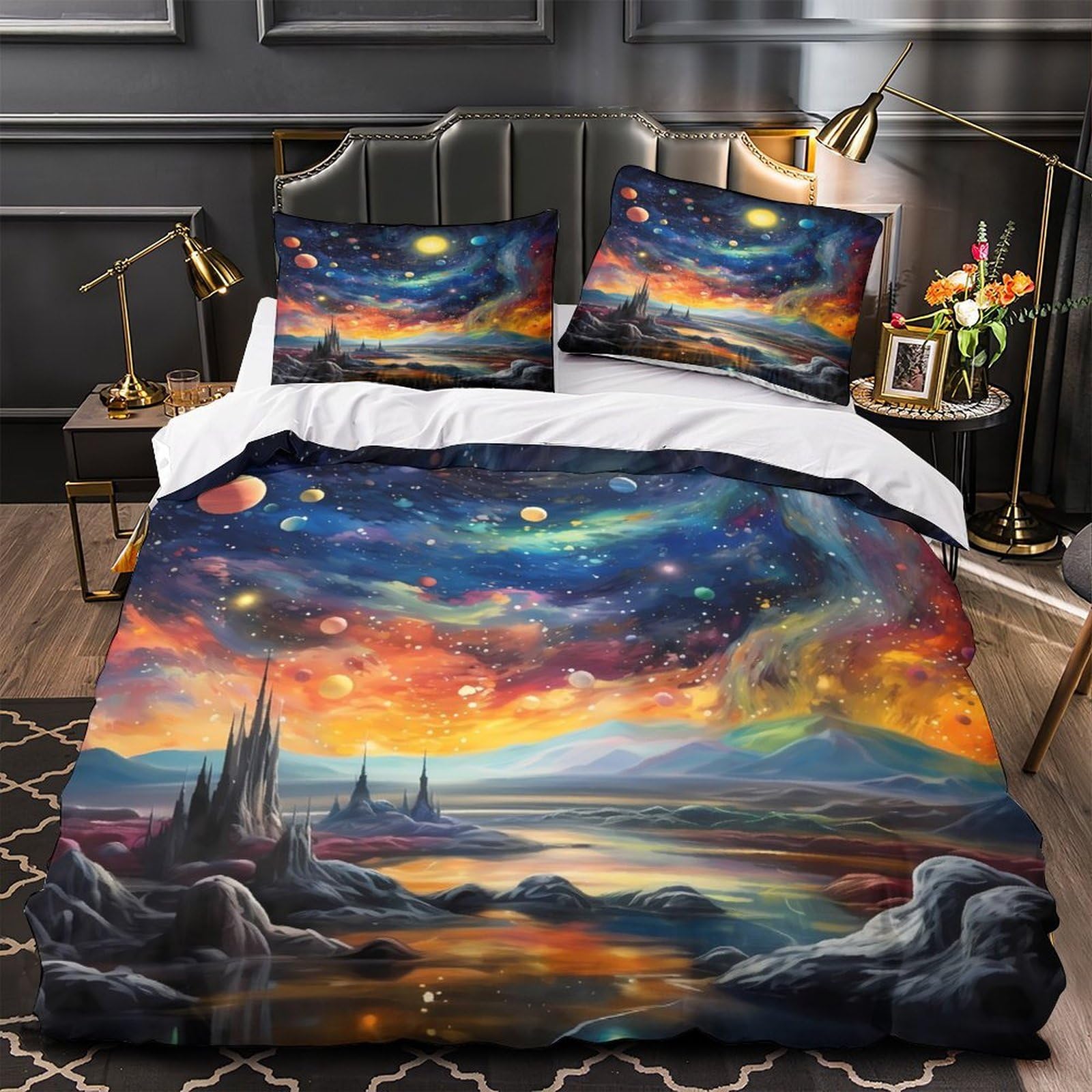 Housse de couette Super King 260x220 Arbre Cosmique haute densité impression 3D