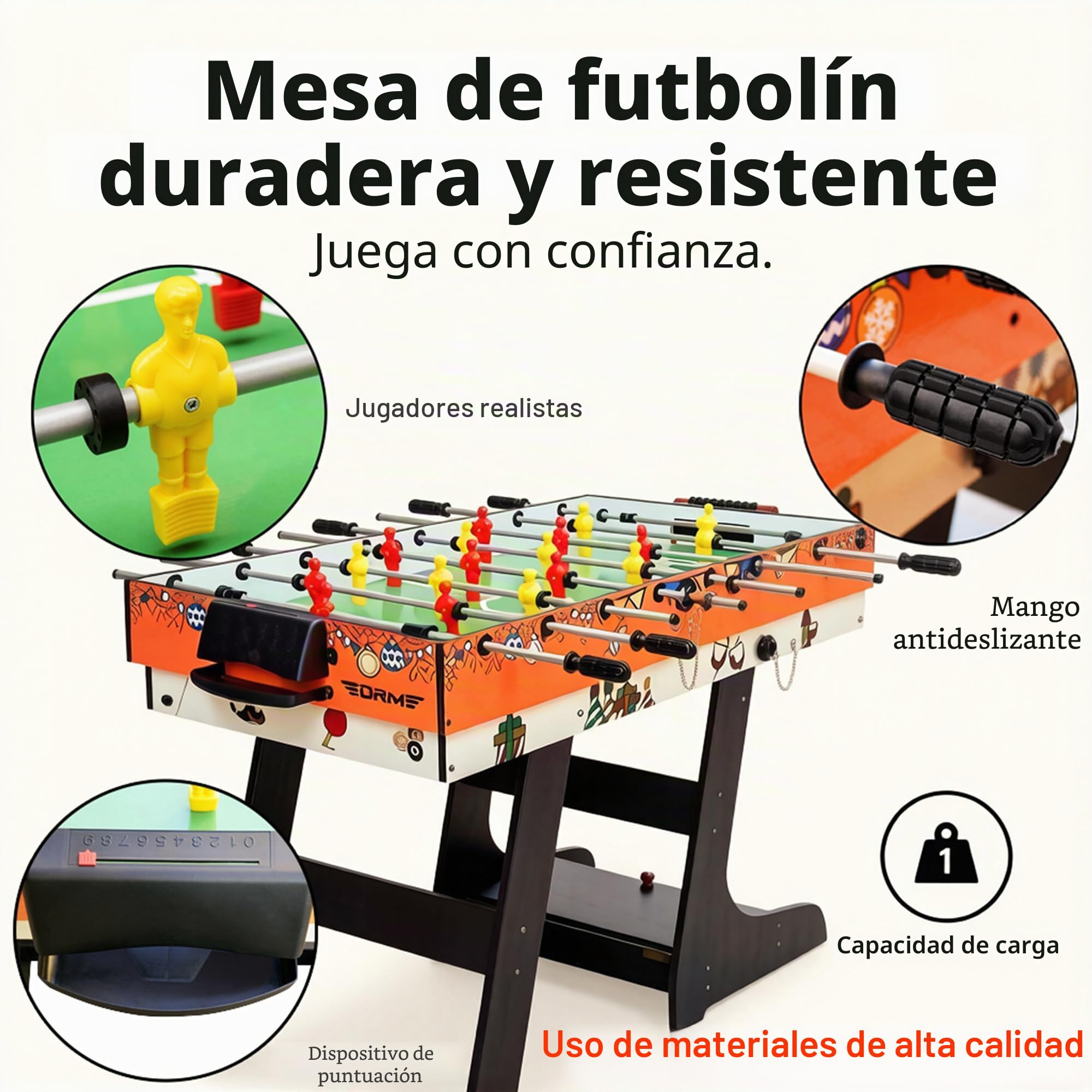 OYE Juego de mesa plegable 8 en 1 de 4 pies tablero de fibra de densidad media