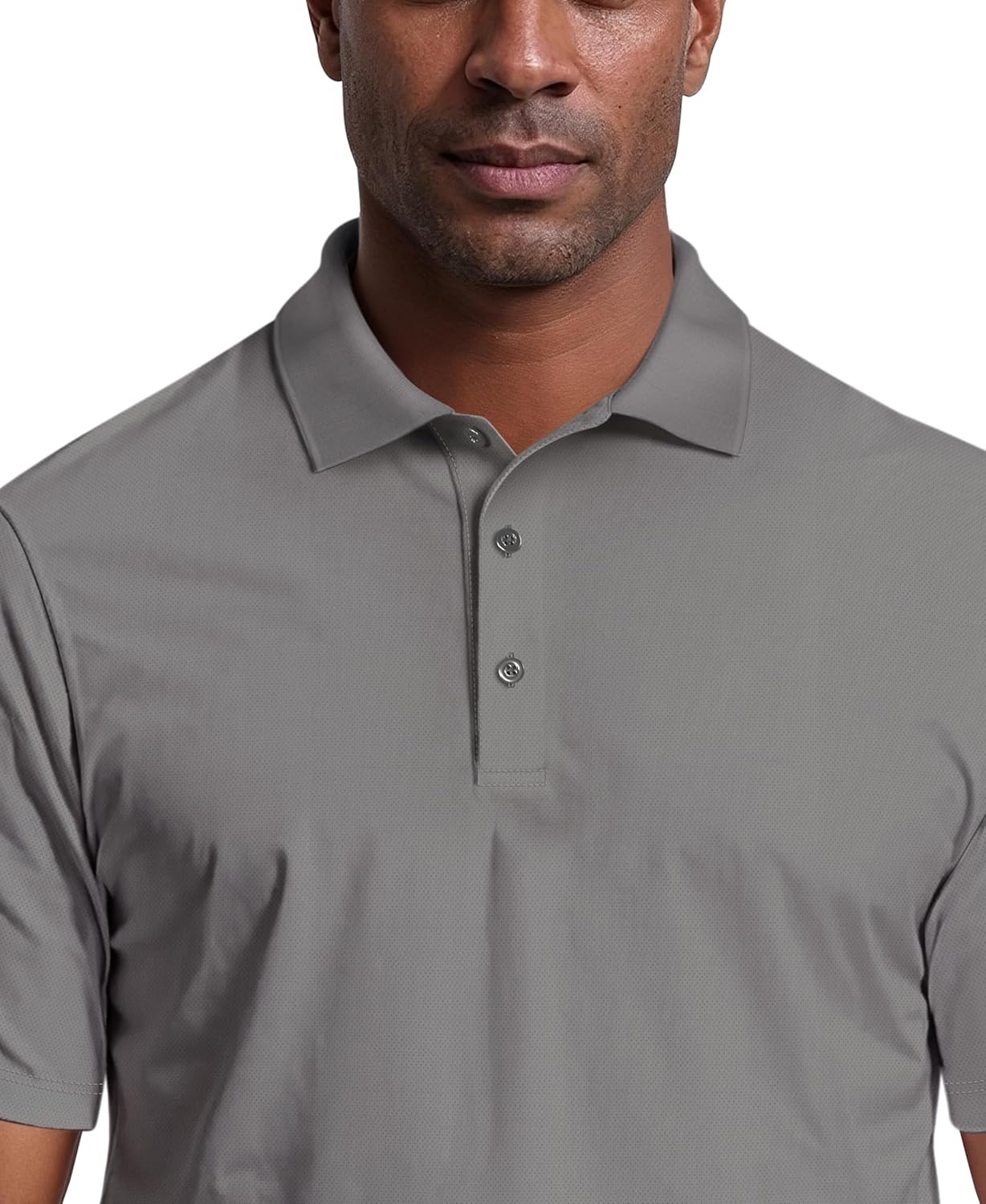 PGA TOUR Mens Airflux Solid Mesh Short Sleeve Golf Polo Shirt - Image 3