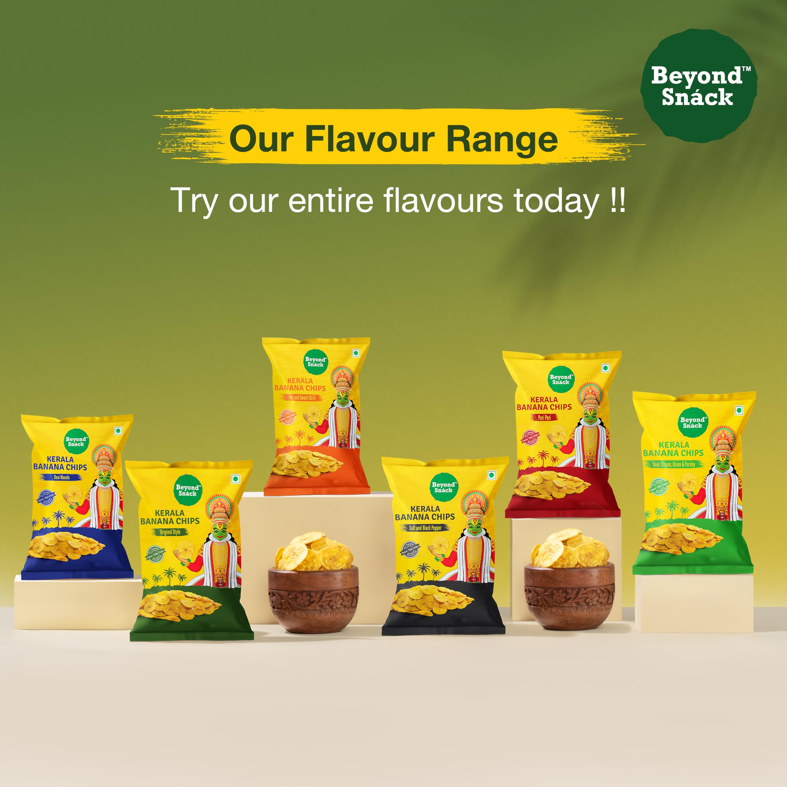Beyond Snack Nendran Kerala Banana Chips | Combo pack (Original salted, Peri Peri, Sour cream Onion & Parsley)| Thin Crunchy Crispy Snack |300g (100g*3packs) - Image 7 thumbnail