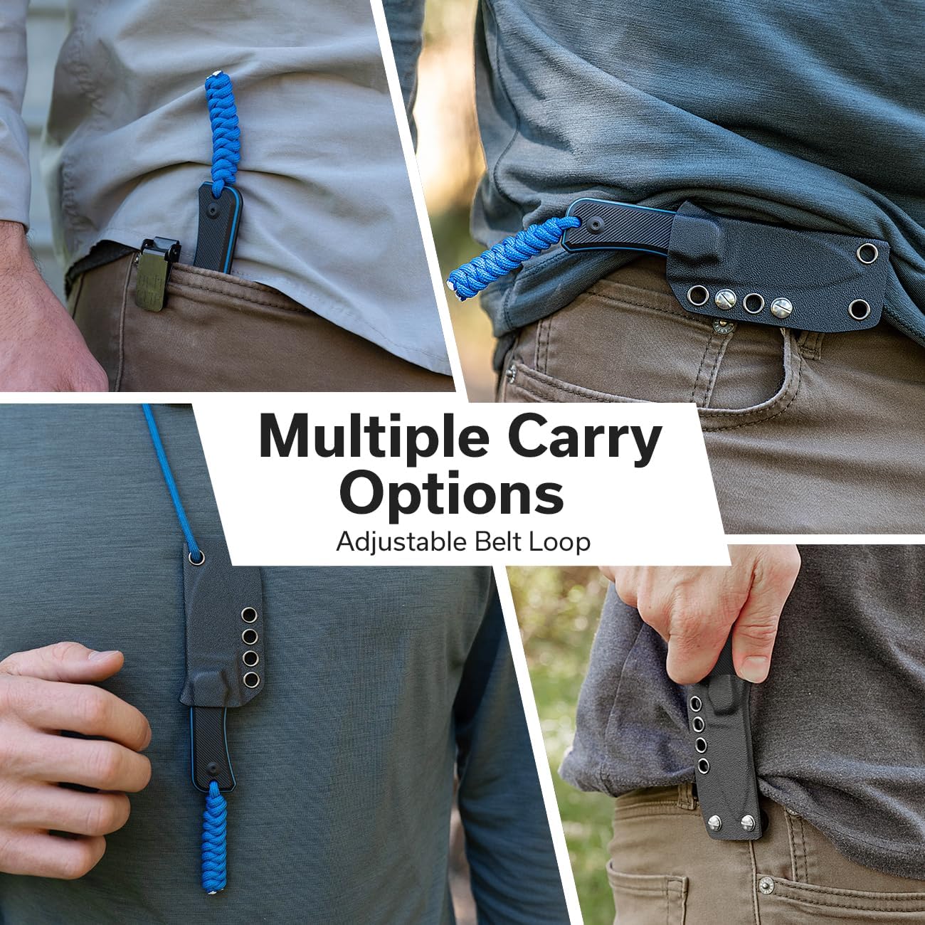 CIVIVI Edc Fixed Blade Knife with Kydex Sheath & Belt Loop, 2.39" Nitro-V Blade G10 Handle Small Baby Banter Camping Hiking Knife Designed by Ben Petersen, Lanyard and Chain Included C23045-1 (Black)