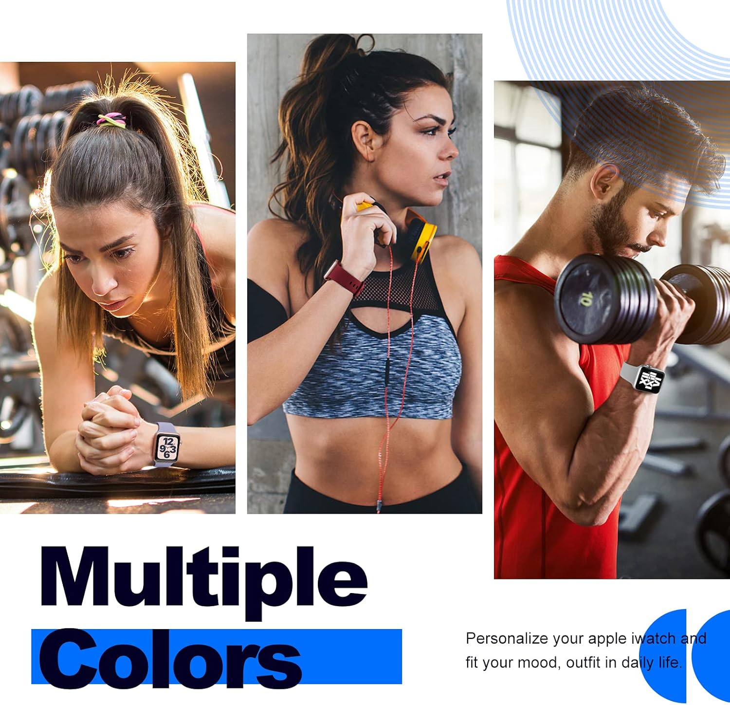 5 Pack Bands Compatible with Apple Watch Band 38mm 40mm 41mm 42mm 44mm 45mm Women Men, Soft Silicone Sport Replacement Strap Compatible with iWatch Series 7 6 5 4 3 2 1 SE : Cell Phones & Accessories