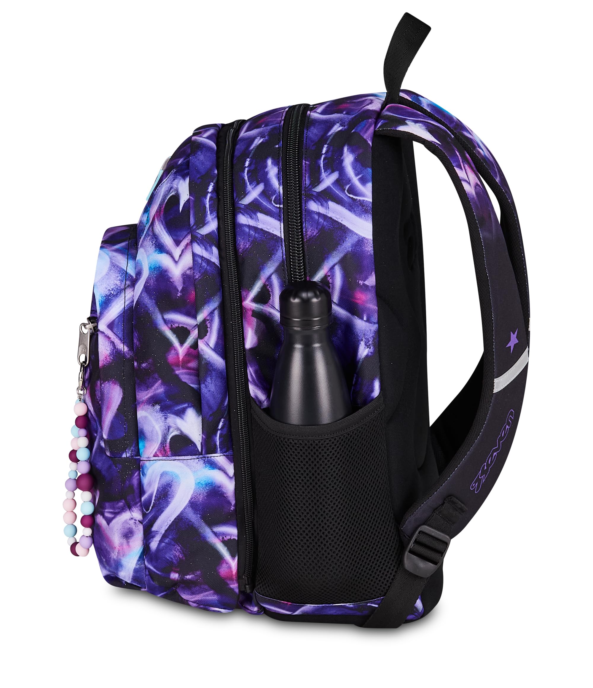 Seven Zaino Scuola Dual Detach LOVEPASS, Viola, 32 L, Doppio Scomparto, Tasche multifunzione, Zaino Staccabile, Tasca con organizer, Scomparto porta pc, Scuola media e superiore, Bambina, Ragazza