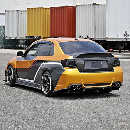 Miniatura 2 de SPEC-D TUNING Luces traseras secuenciales de humo negro con barra LED blanca compatible con Subaru Impreza/Impreza WRX 2008-2011, conjunto de par