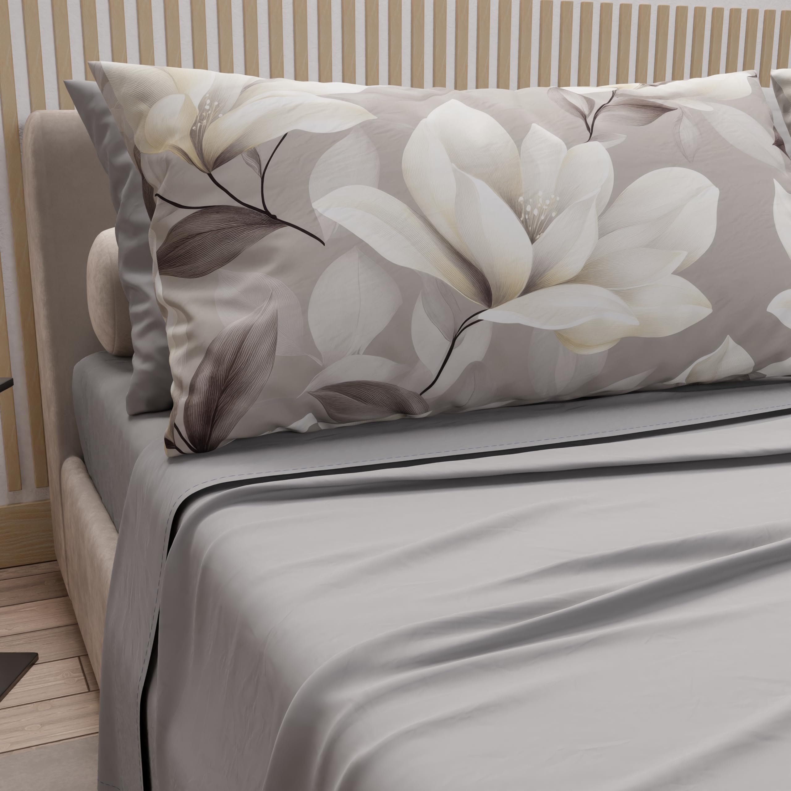 Drap housse 120x200 et parure de lit coton pour literie 1 place et demi