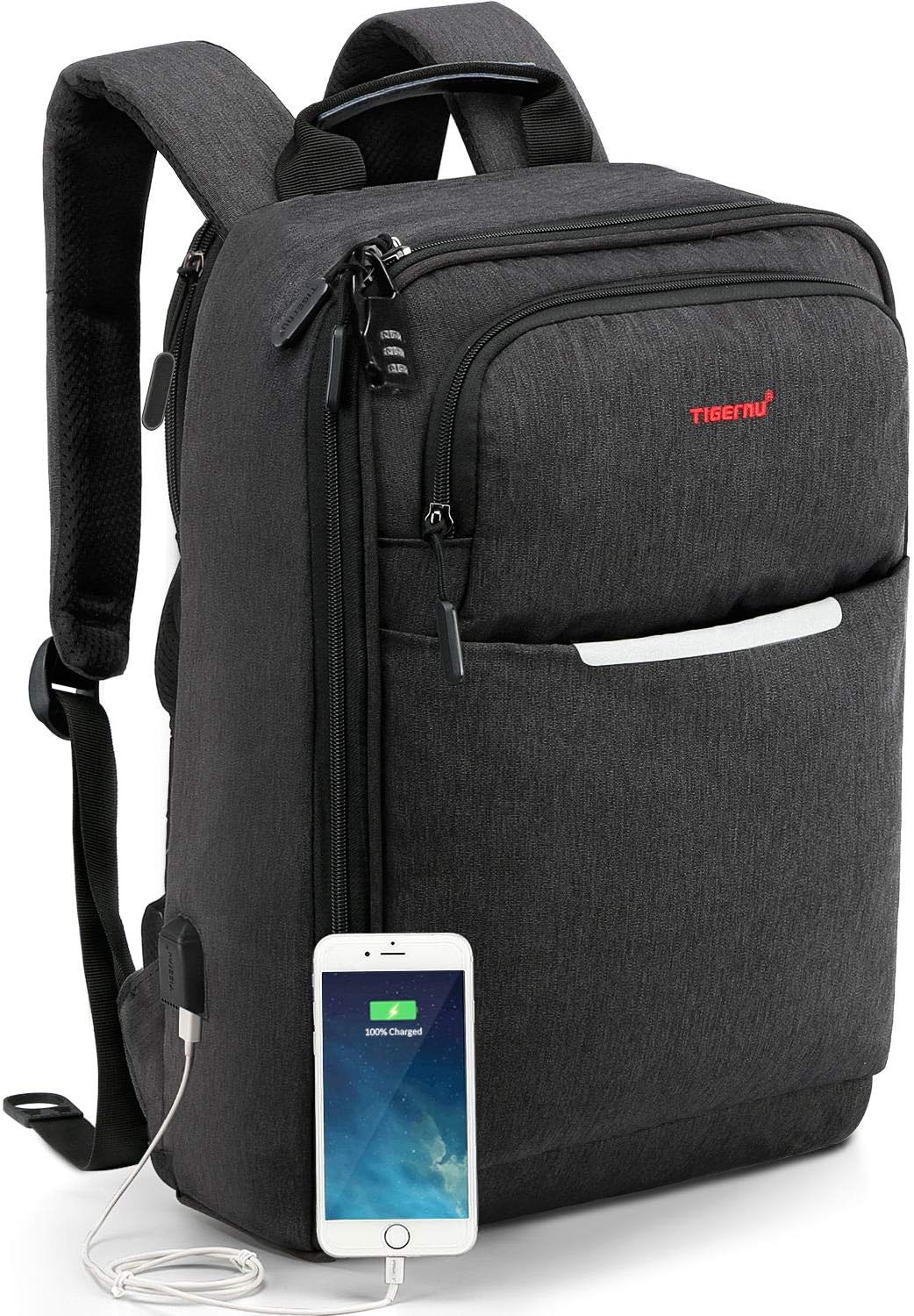 KUPRINE Travel Durable Laptop Backpack,Business Anti Theft Slim Laptops Backpack Gift for Men Women with USB Charging Port,Water Resistant College School Bookbag Computer Bag Fits 15.6 Inch Laptop