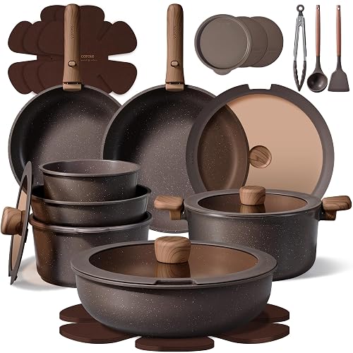 CAROTE 27pcs Pots Pans Set Non product photo (Camp Cookware Sets) — ScooterReviewPro review