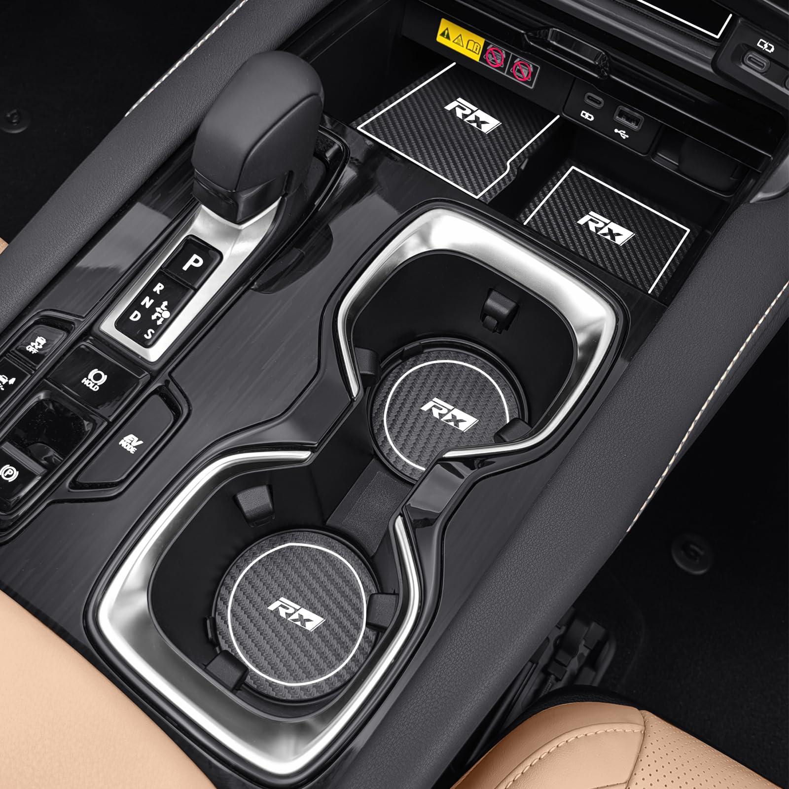 DRAGON ART Compatible with 2023 and 2024 Lexus RX Accessory Door Slot washers, Suitable for 20232024 Lexus RX RX350H RX450H RX500H Inner Cup Door Slot washers （Carbon Fiber）