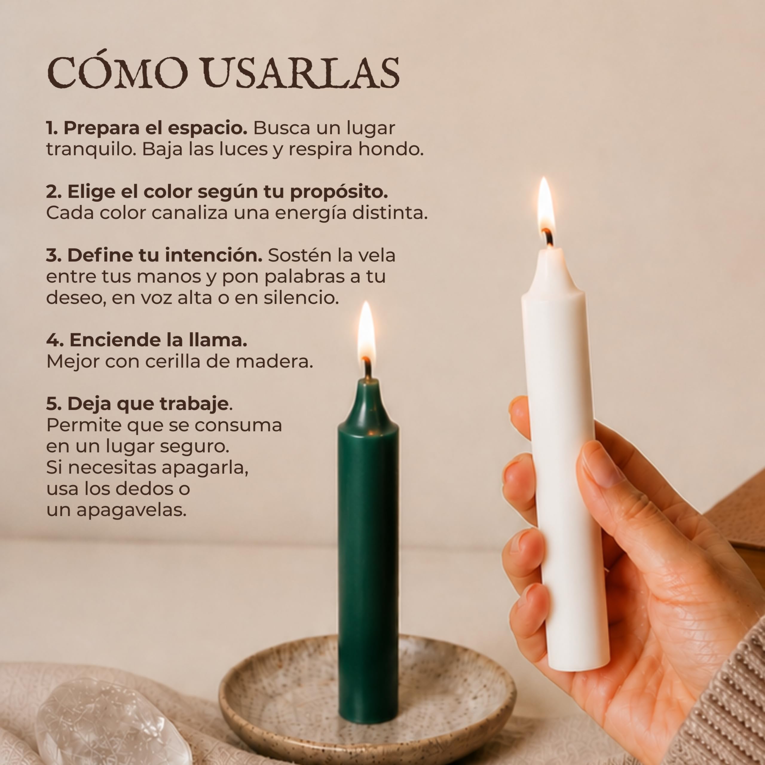 Velas para Rituales Esotéricos | Pack 12 Velas Mágicas Artesanales | Amor, Dinero, Limpieza, Protección, Abrir Caminos, Miel | Velas de Colores | 12 x 1,8 cm | Las Velas de Mariano (Protección)
