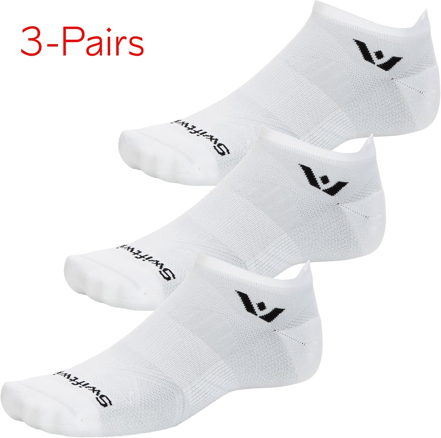 Swiftwick- ASPIRE (3 Pairs) No-Show Running Socks, Cycling Socks, Compression Fit