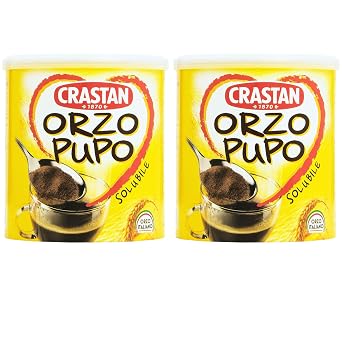 Crastan 1870 Instant Barley Coffee 4.2 oz. 120gPack of 2 Roasted Ground Barley with Coffee - Orzo - Mugicha, Boricha, Damaicha, Cevada - Orzo Solubile - Tea Beverage - Grain Coffee Substitute