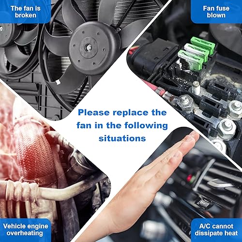 Miniatura 7 de UnayKolb Conjunto de ventilador de refrigeración del radiador para camioneta Chevy Cadillac GMC SUV