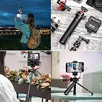 Vista 7 de ULANZI MT-16 Mini trípode extensible para cámara, ajuste de 4 niveles, cabeza esférica de 360°, zapata fría, ligero, portátil, palo selfie vlog