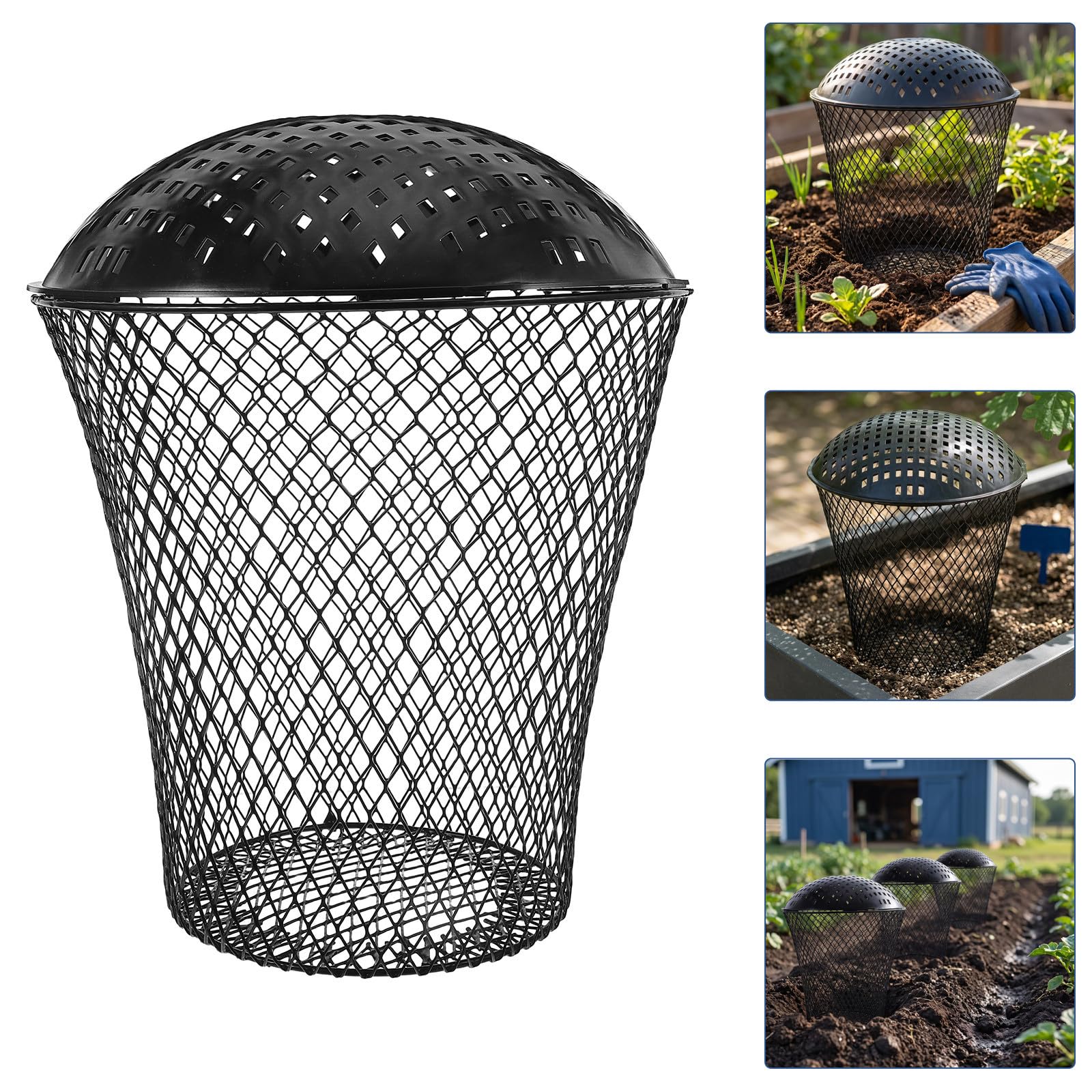 Compostador Subterráneo para Lombrices Enterrado, Hierro Negro