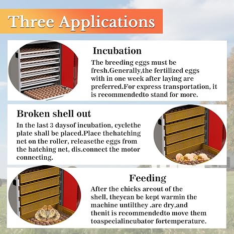 400 Eggs Incubator ,Automatic Incubator for Hatching Eggs, with Automatic Egg Turning and Temperature Humidity Control, Poultry Hatching Incubator for Chicken Duck Goose Quail Bird