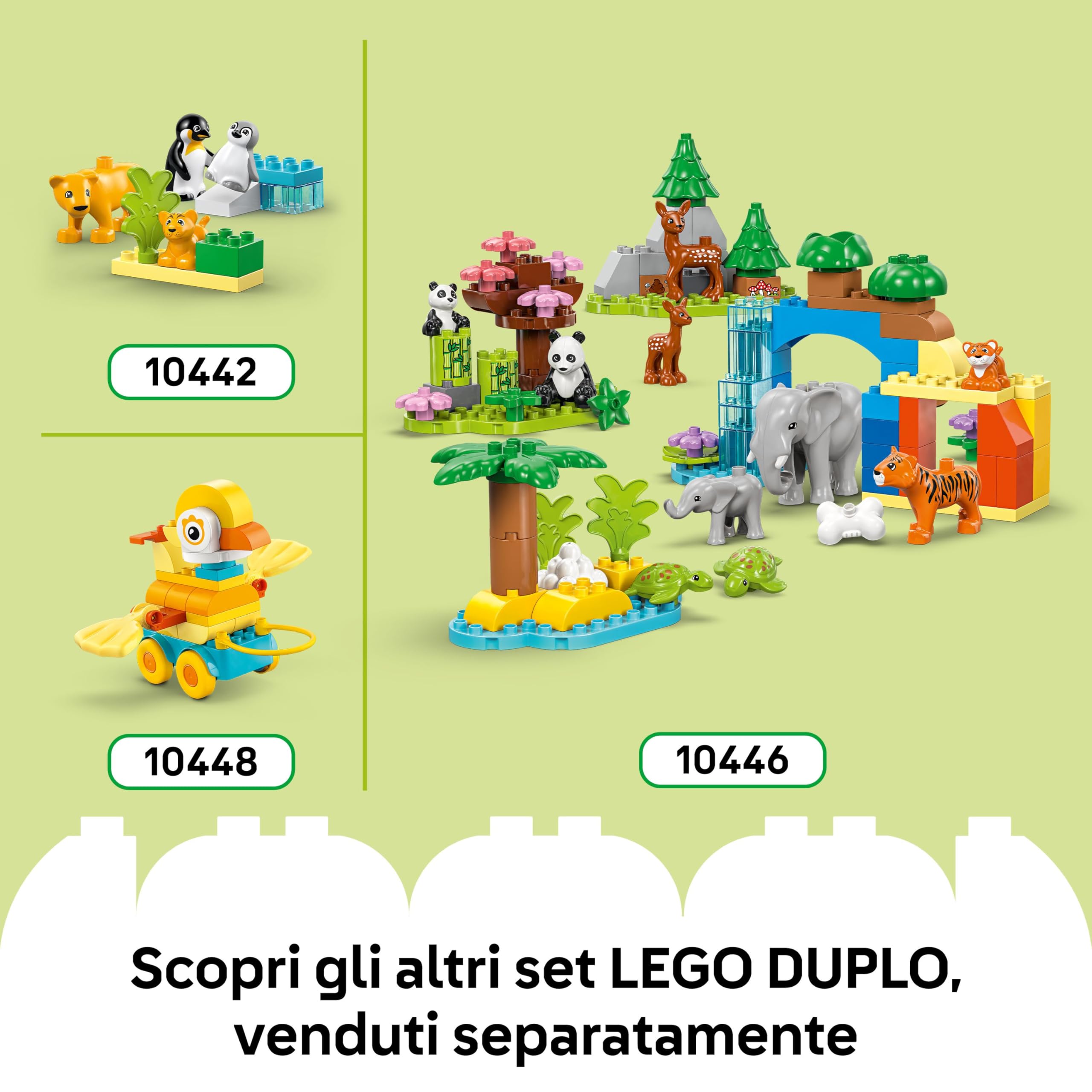 LEGO DUPLO Dinosauri su Ruote 3 in 1 - Gioco Educativo per Bambini e Bambine da 3 Anni per Costruire o Diplodoco e T. Rex Giocattolo, o Triceratopo e Stegosauro, o Pteranodonte e Parasaurolofo - 10451
