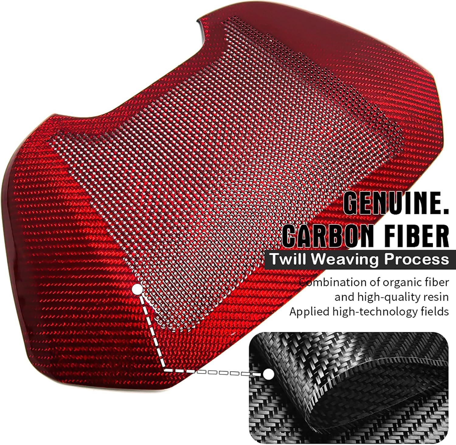 Car Genuine Carbon Fiber Sound Speaker Cover for Corvette C8 Z06 Z51 Stingray 2020 2021 2022 2023 2024 2025 2026,Interior Phone Charger Waterfall Upper Trim, RED