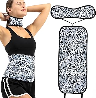 KANAV 2 Pack Castor Oil Pack Wrap for Waist & Neck - Reusable Organic Cotton Flannel Castor Oil Packs for Liver Detox Thyroid Constipation Insomnia and Inflammation (Oil Not Included)