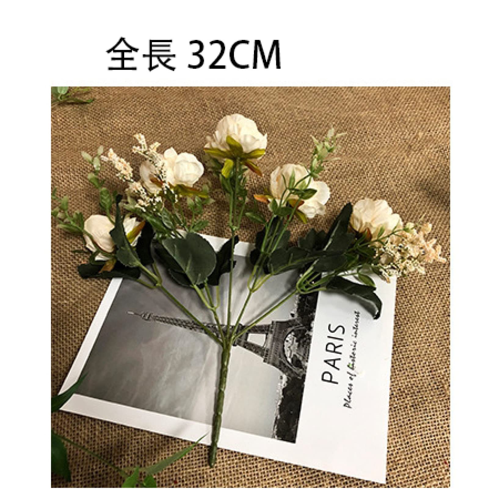 造花牡丹枯れない花です 枯れない花 造花 インテリア バラ 白茶 牡丹バンドル 花瓶付き 玄関