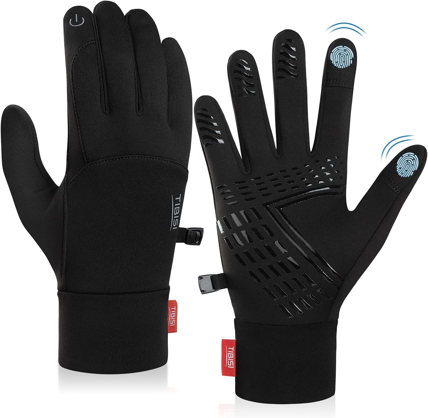 TIBISI Winter Thermal Gloves Men Women, Running Gloves Warm Touch