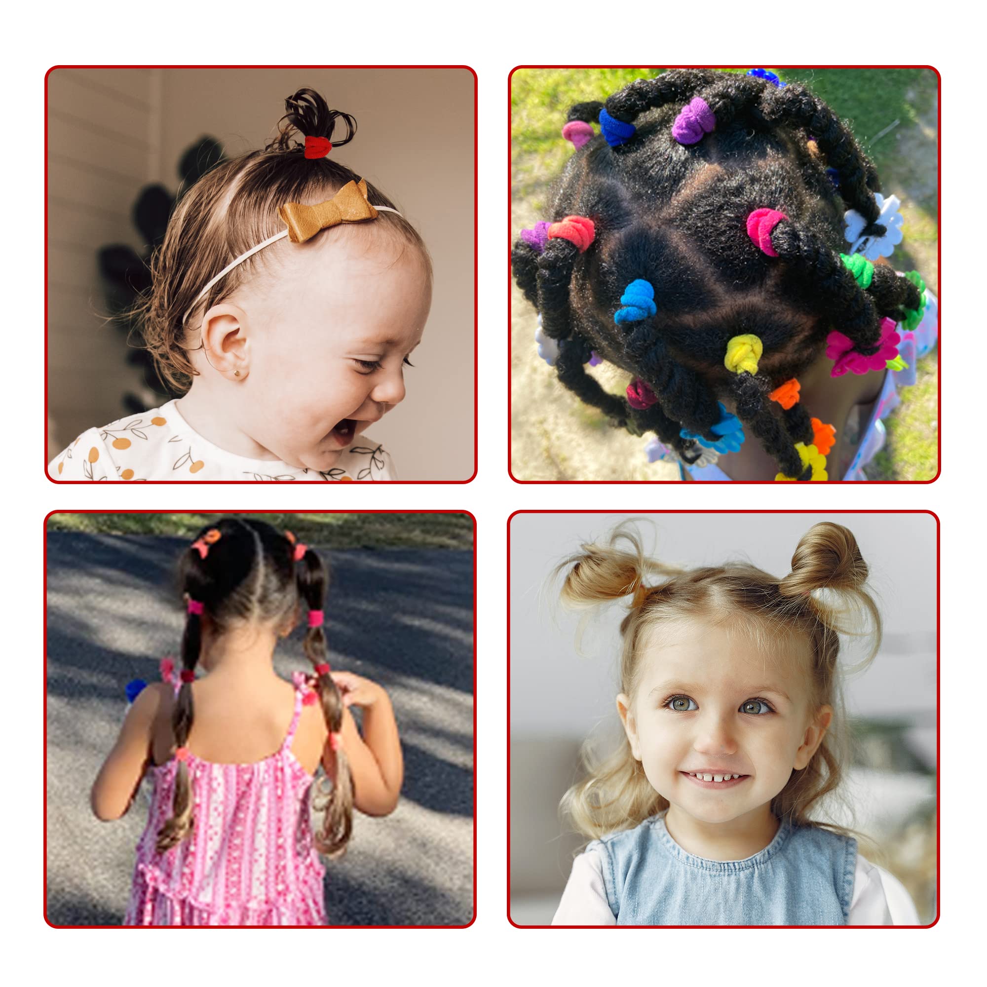 100 pièces Petit élastique femme, élastiques queue de cheval multicolore, mini serre-tête pour bébé fille