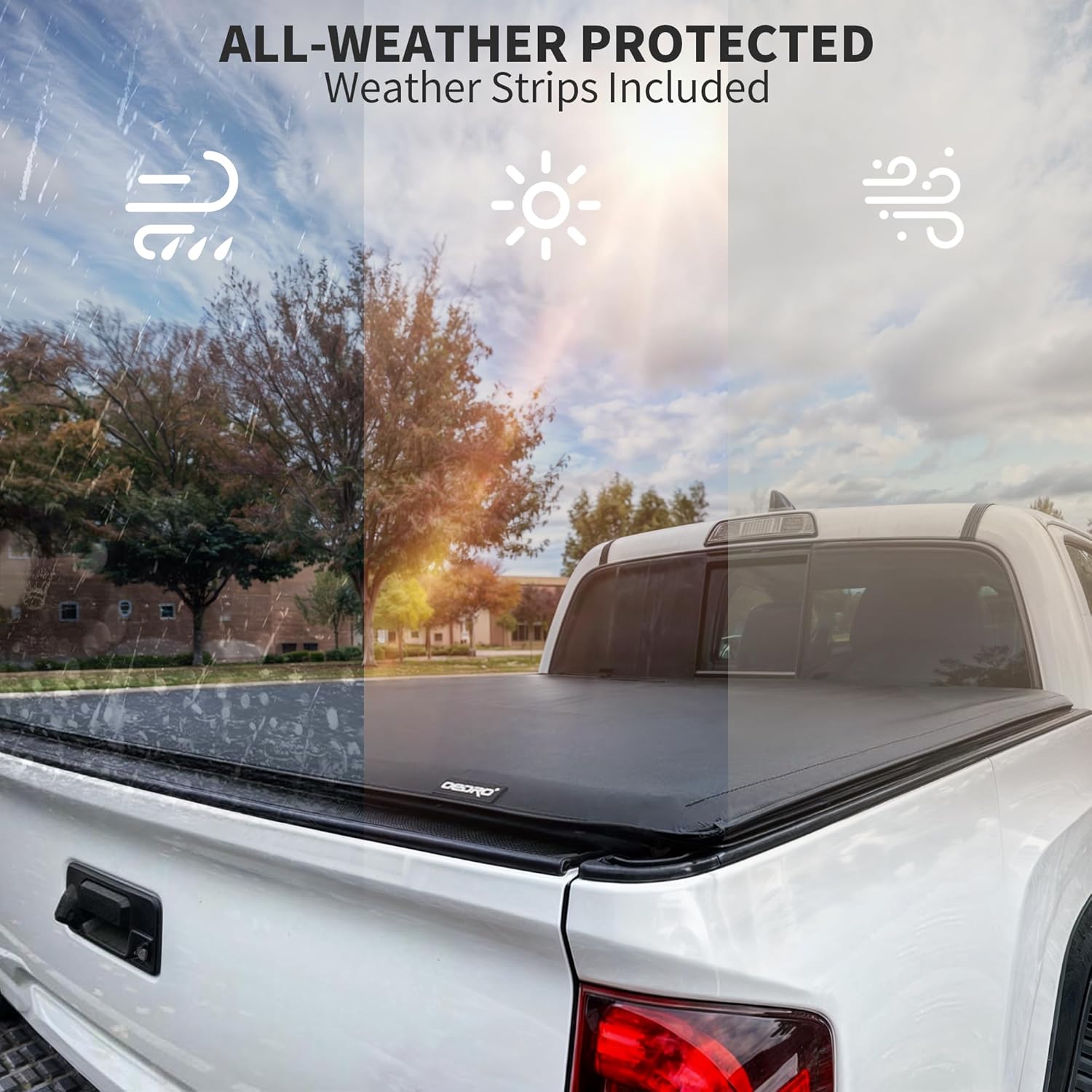 oEdRo Soft Roll Up Truck Bed Tonneau Cover Compatible with 2005-2025 Nissan Frontier(NOT for México), Fleetside 5 Feet Bed