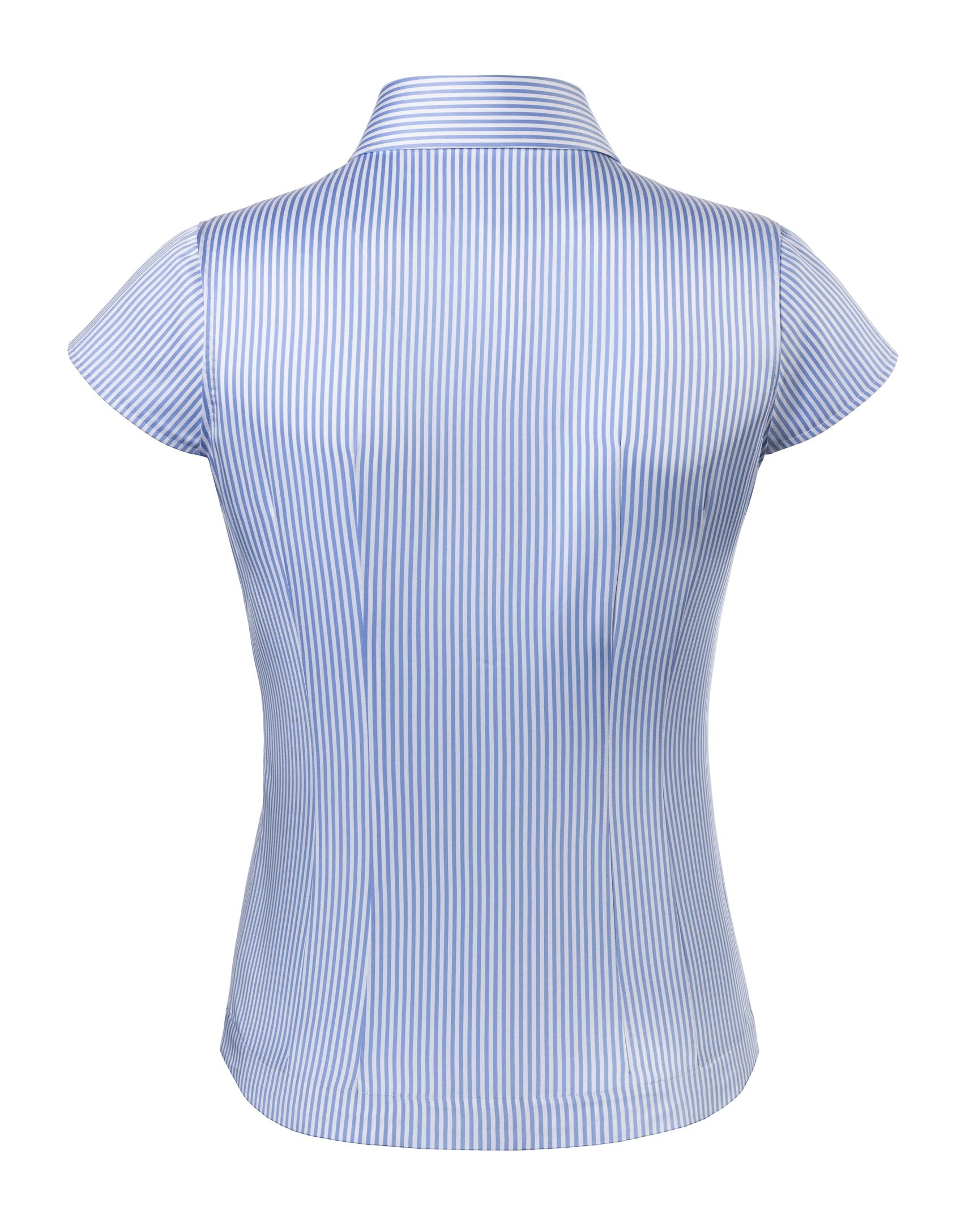 Vincenzo Boretti Blusa, Modern-fit/Corte Ligeramente más angosto, Cuello Camisa, Manga Corta - fácil de Planchar