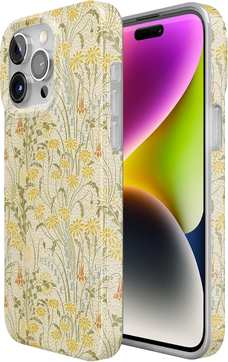 Casely iPhone 15 Pro Case | Boho Blooms | Golden Floral | Compatible with MagSafe | Classic Ultra Slim Design