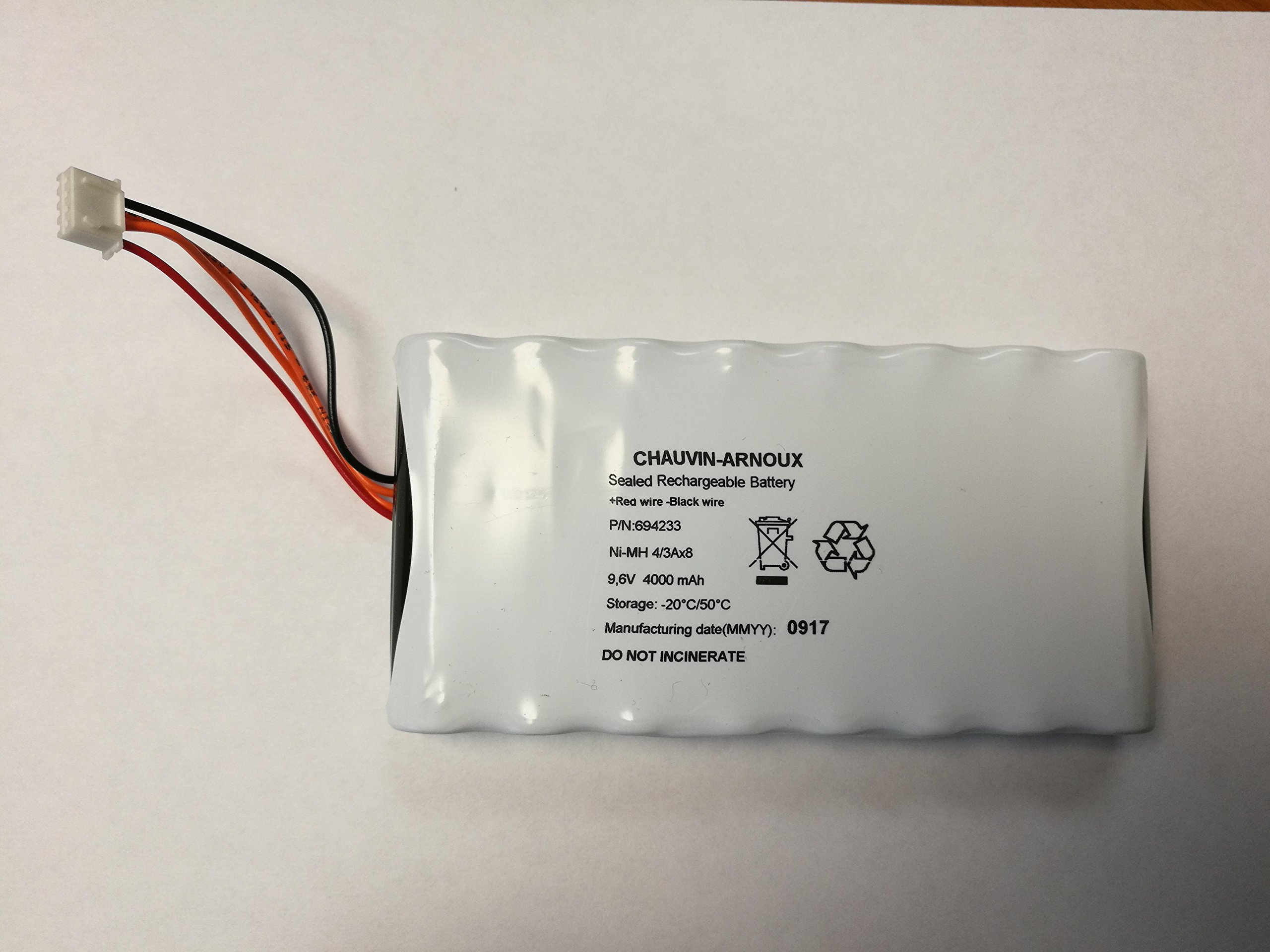 Chauvin Arnoux 9.6V NiMH Rechargeable Battery Pack, 4Ah