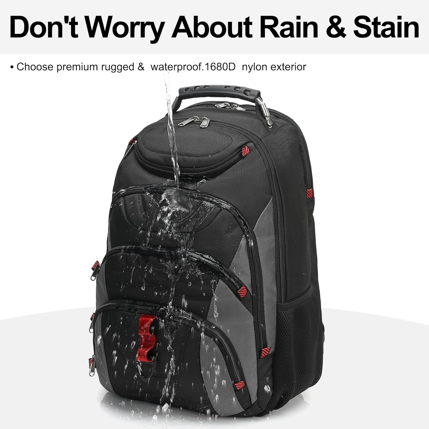 Boavan Laptop Backpack for men, 17.3 inch Laptop Bag with USB Port, Waterproof Travel Work Backpack Purse, Anti-Theft Teacher Nurse Doctor Casual Bookbags Office Business backpack，Black&Dark Grey