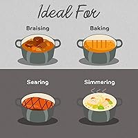 Vista 38 de Segretto Cookware Enameled Dutch Oven Pot with Lid Rosso (Gradient Red) 1.7 Quarts Cast Iron Dutch Oven with Handle 1.7 qt Enamel Small Cast Iron