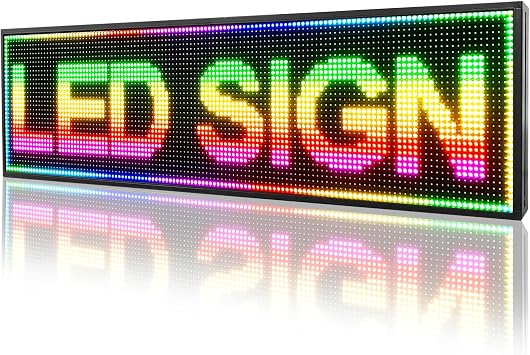 Outdoor P10 Led Sign RGB Full Color WiFi Programmable Bright LED Scrolling Message Display Board,Led Digital Sign Board, Perfect Solution for Advertising52X14