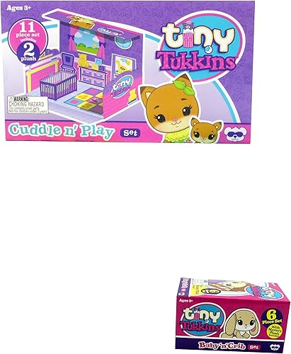 Miniatura 10 de Tiny Tukkins Conjunto de juego preescolar de animales de peluche de la familia, juego de preescolar para niñas y niños pequeños, incluye hermana