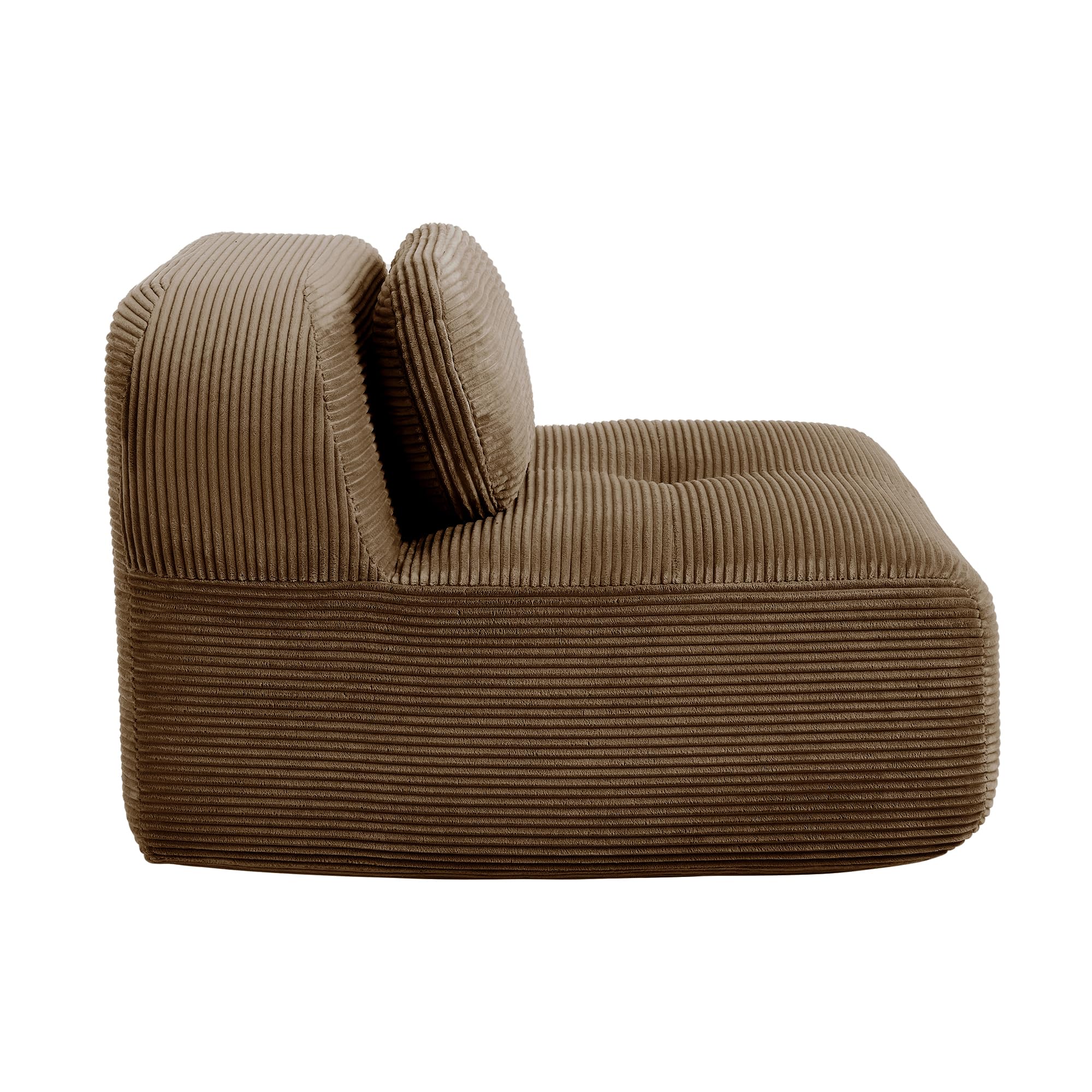 Sofá modular de 2 plazas, color marrón, módulo de sofá con reposabrazos izquierdo y respaldo, sofá de tela flexible combinable, ahorra espacio y es cómodo
