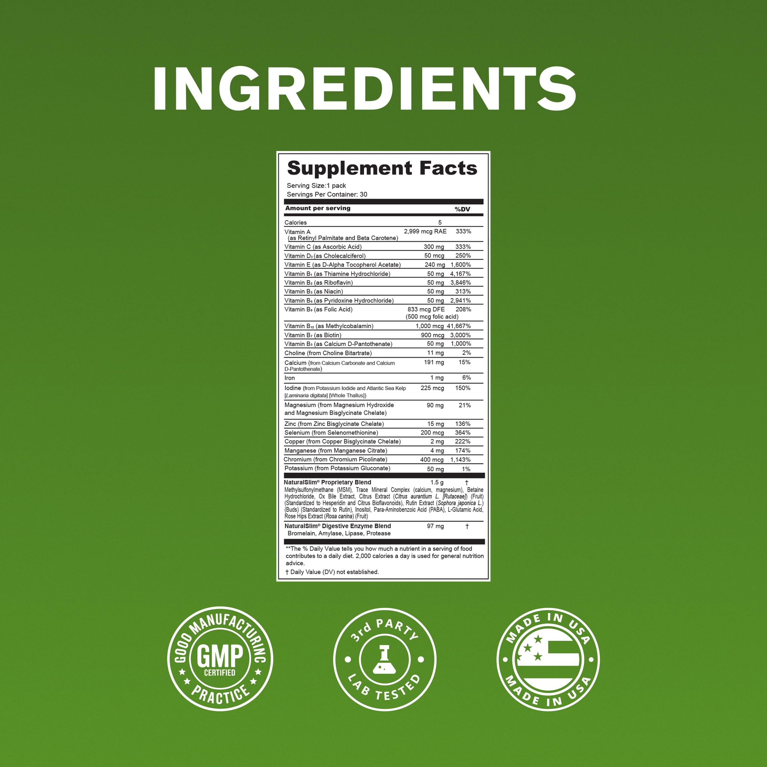 NaturalSlim Metabolic Vitamins, Multivitamin with Digestive Enzymes, 30 Packets — Amazon image 7
