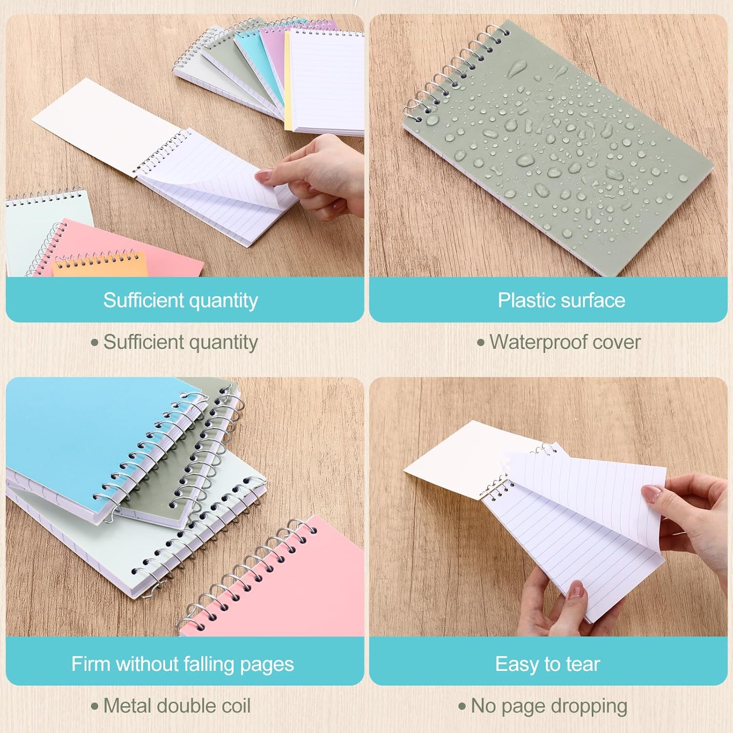 Leelosp 56 Pcs Small Spiral Notebooks 3'' x 5'' Mini Memo Spiral Notepads Pocket Size Steno Pads with Lined for Back School Classroom Office Nurse Essentials, 75 Sheets/Pad (Lovely Color)
