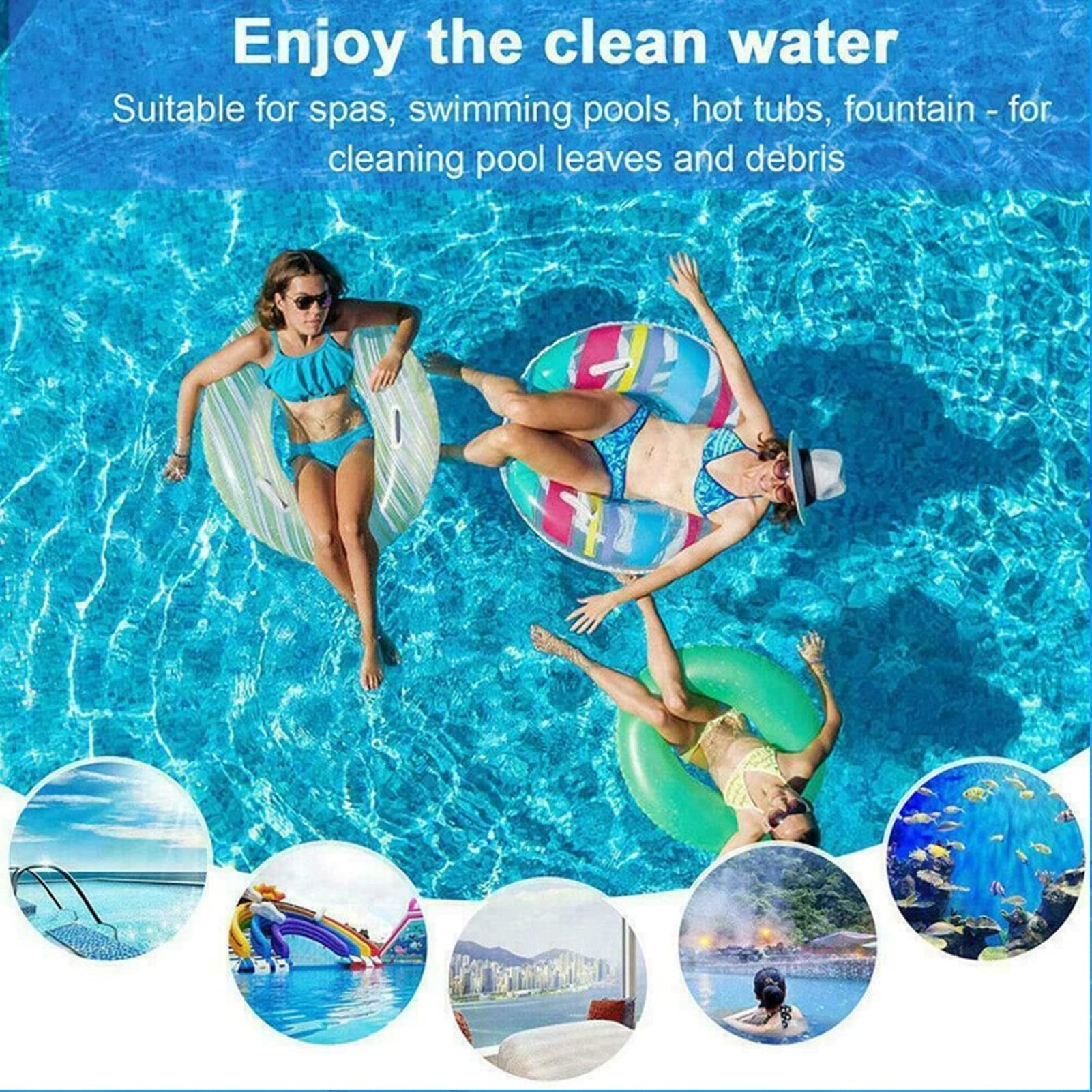 Tête D'aspiration Demi-lune Pour Piscine - Flexible, Poils Durs, Compatible Tuyau 3cm, Nettoyage Fond - 10