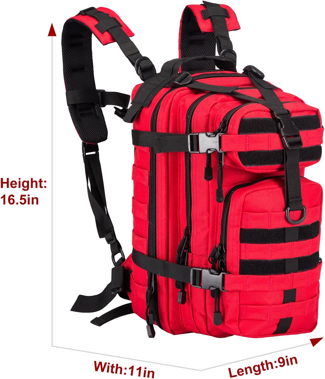Small Military Survival Backpack Tactical Hydration backpack for Hiking Riding (RED)