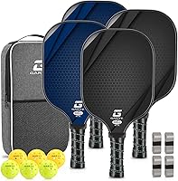 GARYE Pickleball Paddles Set of 4 - USAPA Approved Carbon Fiber Rackets, Lightweight 7.7oz 4-Pack w/ 6 Balls, Bag & Grips for Adults & Teens