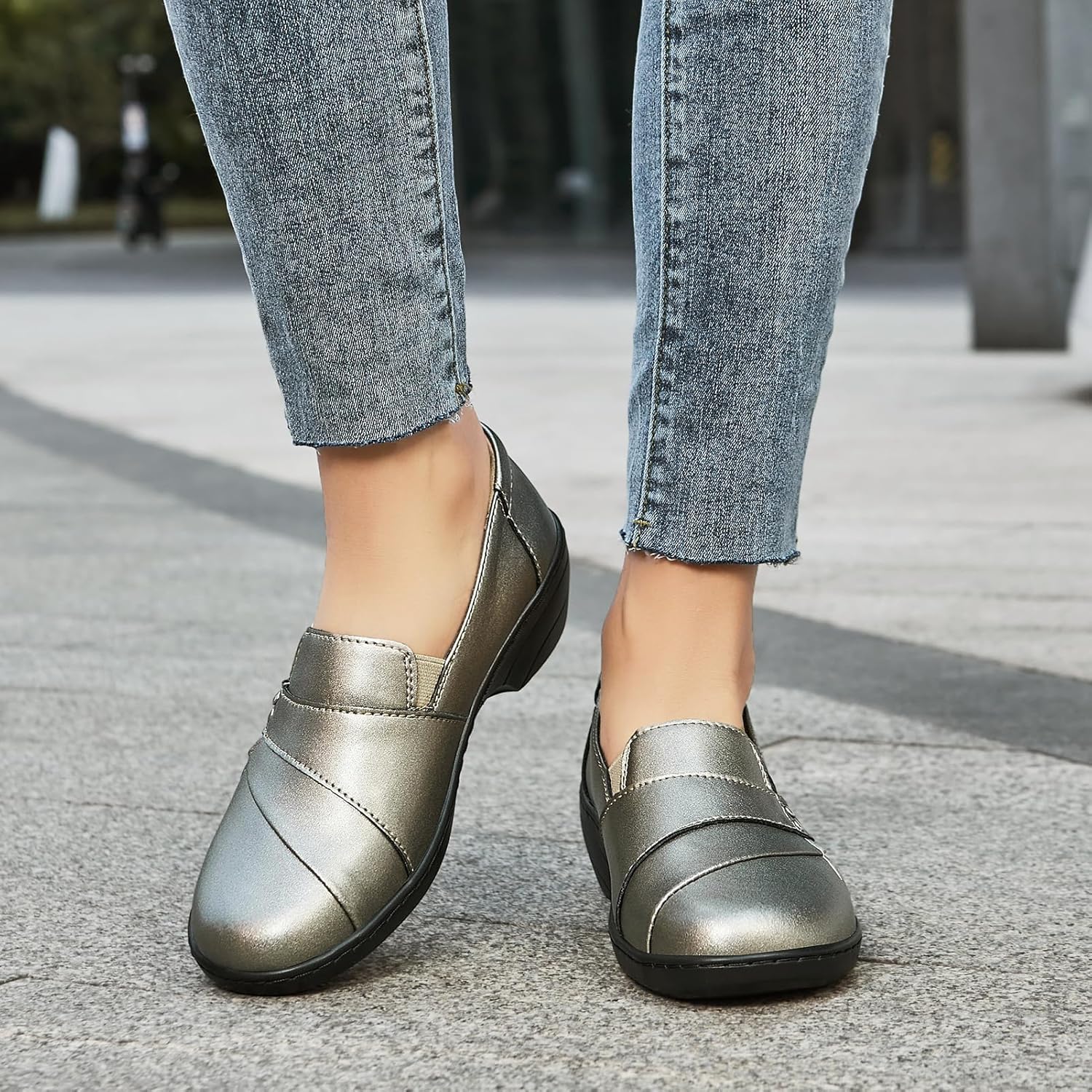 KORDAL Women's Comfortable & Lightweight Leather Loafers Slip-Ons Stylish Business Casual Dress Shoes Work Office Everyday Walking Shoes for Women - Image 3