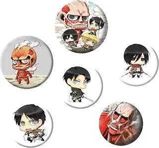 Gb Eye "attack On Titan" Mix Badge Pack, Set Of 6, Multi-colour