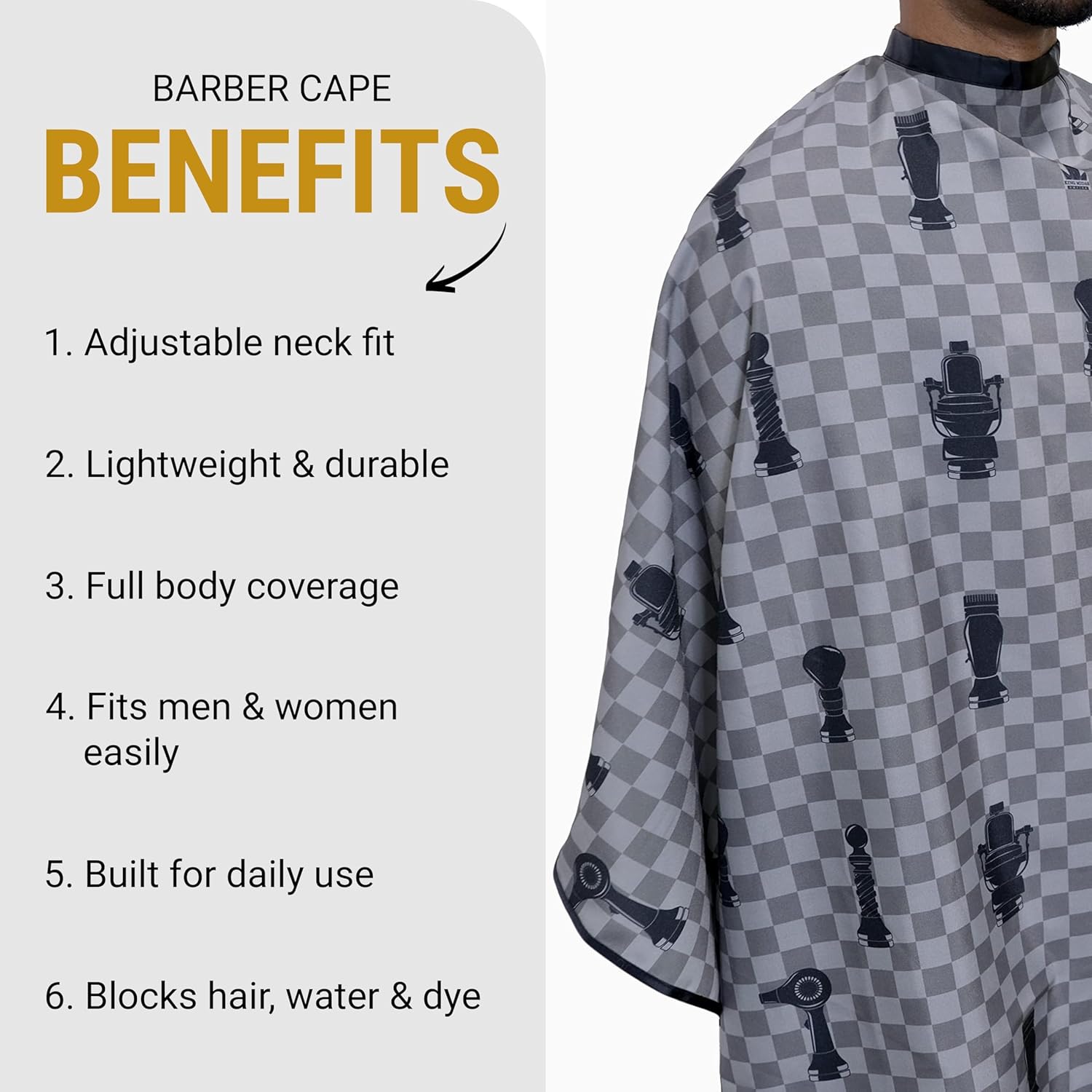 King Midas Hair Stylist Cape Professional Barber Cape