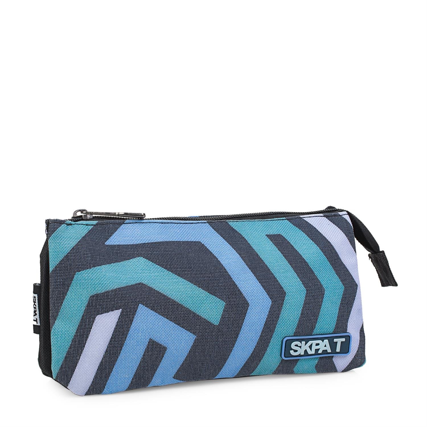 SKPAT - Estuche Escolar - Estuche Niña. Estuches Escolares Adolescentes de Material Ligero. Estuche Pequeño. Estuche Escolar Varios Compartimentos. Plumier Escolar 32327, Azul